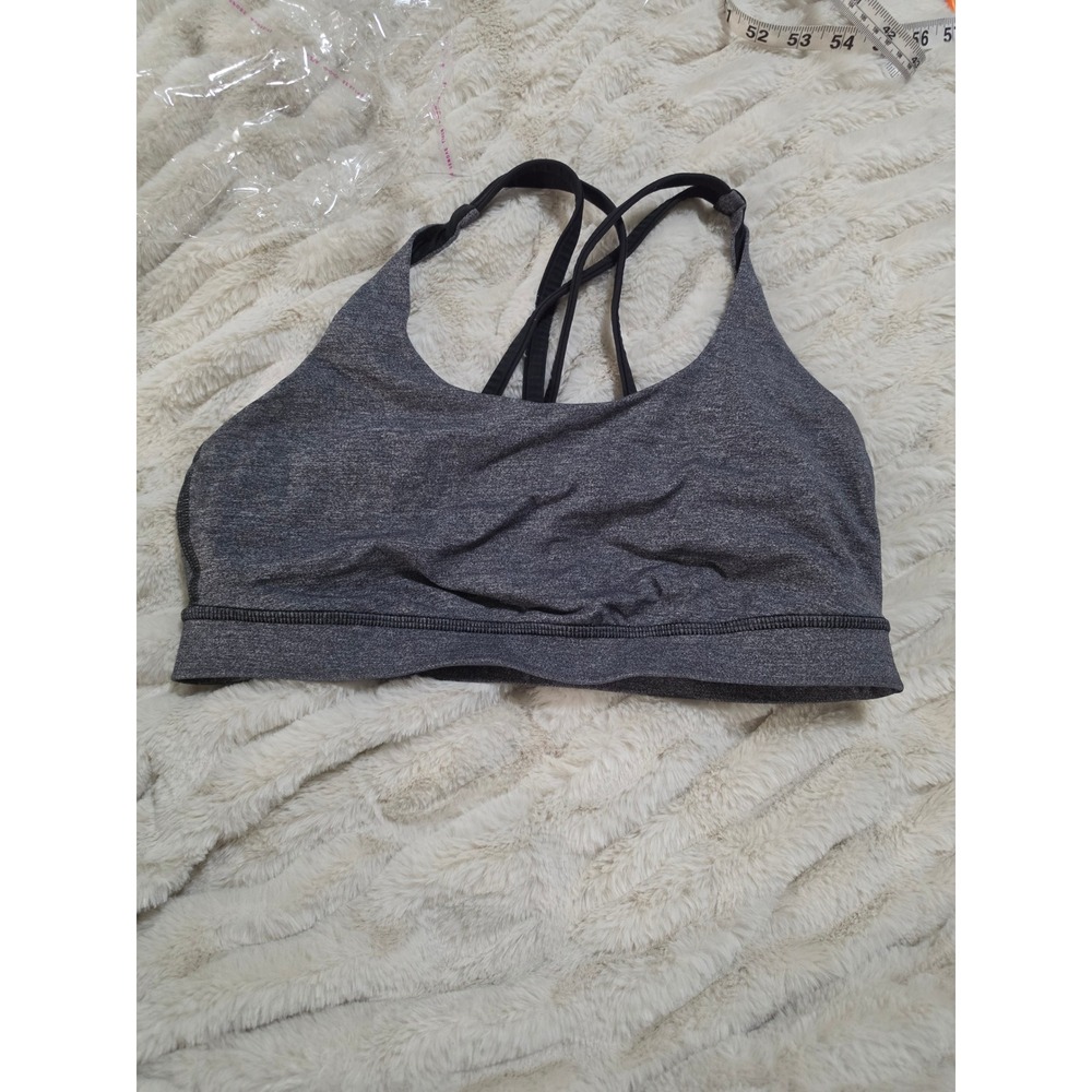 Lululemon Free To Be Wild Sports Bra Heathered Gray Strappy Back Size 8